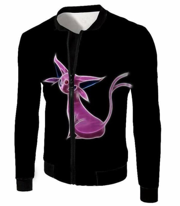 Pokemon Cool Eevee Psychic Evolution Epseon Black Zip Up Hoodie  - Pokemon Zip Up Hoodie - Jacket