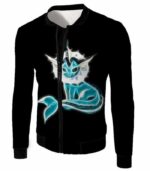 Pokemon Cool Eevee Water Evolution Vaporeon Black Hoodie  - Pokemon Hoodie - Jacket