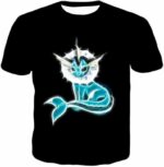 Pokemon Cool Eevee Water Evolution Vaporeon Black Hoodie  - Pokemon Hoodie - T-Shirt