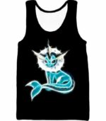 Pokemon Cool Eevee Water Evolution Vaporeon Black Hoodie  - Pokemon Hoodie - Tank Top