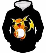 Pokemon Cool Thunder Pokemon Raichu Black Hoodie  - Pokemon Hoodie