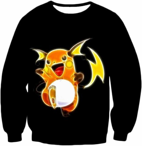 Pokemon Cool Thunder Pokemon Raichu Black Hoodie  - Pokemon Hoodie - Sweatshirt