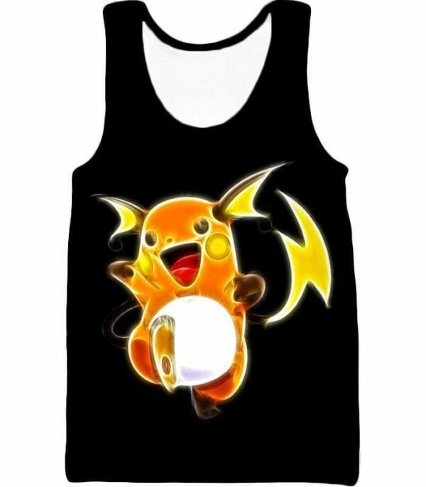 Pokemon Cool Thunder Pokemon Raichu Black Hoodie  - Pokemon Hoodie - Tank Top