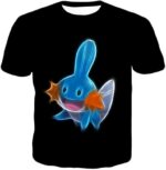 Pokemon Cute Water Type Pokemon Mudkip Cool Black Hoodie - T-Shirt