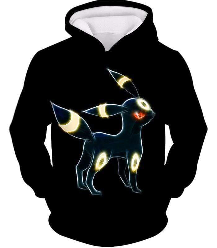 Pokemon Eevee Dark Pokemon Evolution Cool Umbreon Black Hoodie  - Pokemon Hoodie