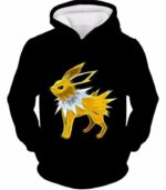 Pokemon Eevee Thunder Type Evolution Jolteon Black Hoodie  - Pokemon Hoodie