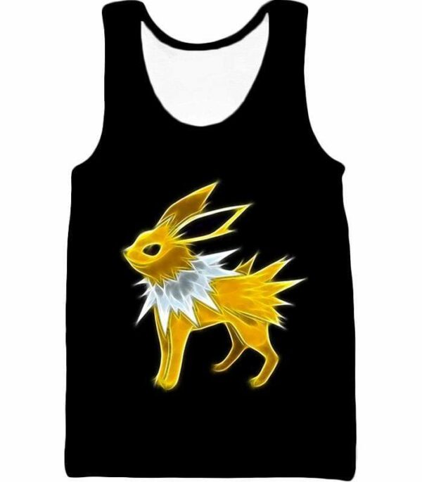 Pokemon Eevee Thunder Type Evolution Jolteon Black Hoodie  - Pokemon Hoodie - Tank Top