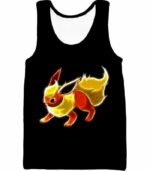 Pokemon Fire Type Eevee Evolution Flareon Cool Black Hoodie  - Pokemon Hoodie - Tank Top