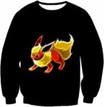 Pokemon Fire Type Eevee Evolution Flareon Cool Black Hoodie  - Pokemon Hoodie - Sweatshirt