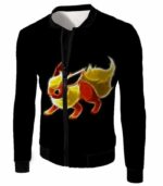 Pokemon Fire Type Eevee Evolution Flareon Cool Black Hoodie  - Pokemon Hoodie - Jacket