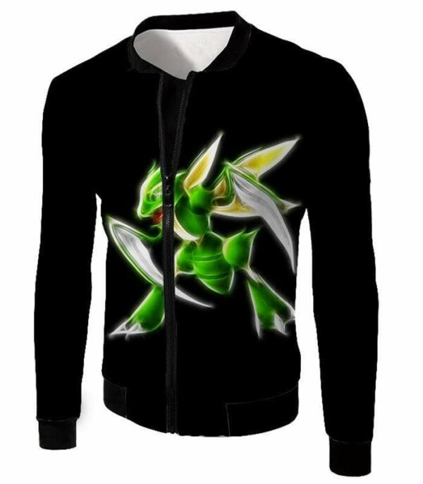 Pokemon Flying Bug Type Pokemon Scyther Cool Black Hoodie  - Pokemon Hoodie - Jacket