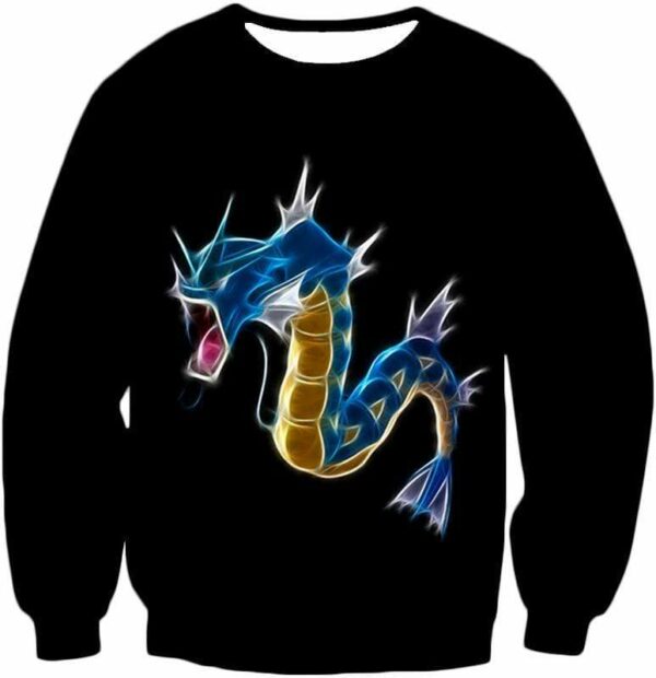 Pokemon Flying Water Type Pokemon Gyarados Black Hoodie  - Pokemon Hoodie - Sweatshirt