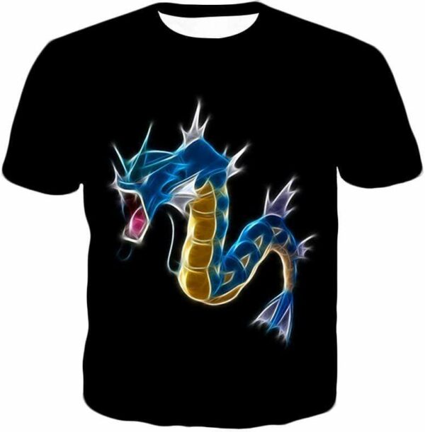 Pokemon Flying Water Type Pokemon Gyarados Black Hoodie  - Pokemon Hoodie - T-Shirt