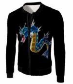 Pokemon Flying Water Type Pokemon Gyarados Black Zip Up Hoodie  - Pokemon Zip Up Hoodie - Jacket