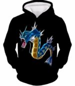 Pokemon Flying Water Type Pokemon Gyarados Black Zip Up Hoodie  - Pokemon Zip Up Hoodie - Hoodie