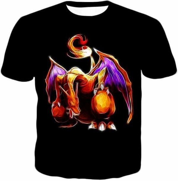 Pokemon Generation One Flying Fire Type Pokemon Charizard Cool Black Hoodie  - Pokemon Hoodie - T-Shirt