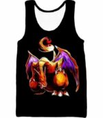 Pokemon Generation One Flying Fire Type Pokemon Charizard Cool Black Hoodie  - Pokemon Hoodie - Tank Top