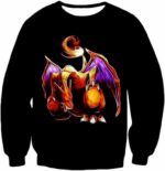 Pokemon Generation One Flying Fire Type Pokemon Charizard Cool Black Hoodie  - Pokemon Hoodie - Sweatshirt