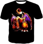 Pokemon Generation One Flying Fire Type Pokemon Charizard Cool Black Zip Up Hoodie  - Pokemon Zip Up Hoodie - T-Shirt