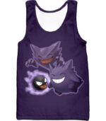 Pokemon Ghost Pokemon Trio Ghastly Hunter And Gengar Cool Anime Hoodie  - Pokemon Hoodie - Tank Top