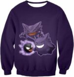 Pokemon Ghost Pokemon Trio Ghastly Hunter And Gengar Cool Anime Hoodie  - Pokemon Hoodie - Sweatshirt