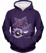 Pokemon Ghost Pokemon Trio Ghastly Hunter And Gengar Cool Anime Hoodie  - Pokemon Hoodie