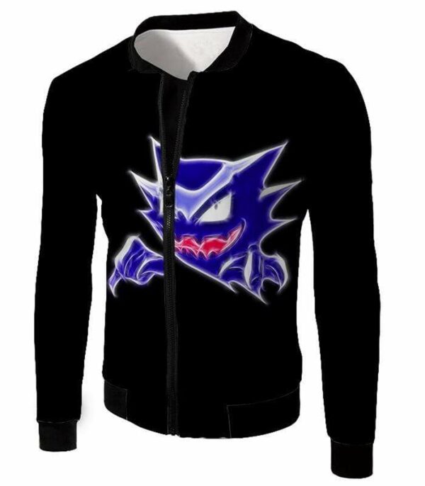 Pokemon Ghost Type Pokemon Haunter Anime Black Hoodie  - Pokemon Hoodie - Jacket