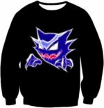 Pokemon Ghost Type Pokemon Haunter Anime Black Hoodie  - Pokemon Hoodie - Sweatshirt