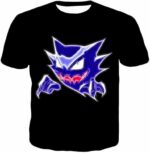 Pokemon Ghost Type Pokemon Haunter Anime Black Zip Up Hoodie  - Pokemon Zip Up Hoodie - T-Shirt