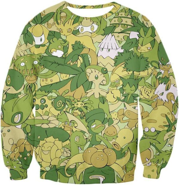 Pokemon Hoodie - Grass Type Pokemons Hoodie - Sweatshirt