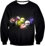 Pokemon Hoodie - Pokemon All Types Of Pokeballs Black Hoodie - Sweatshirt