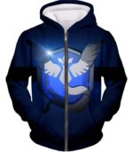 Pokemon Hoodie - Pokemon Articuno Mystic Legendary Pokemon Logo Black Hoodie - Zip Up Hoodie