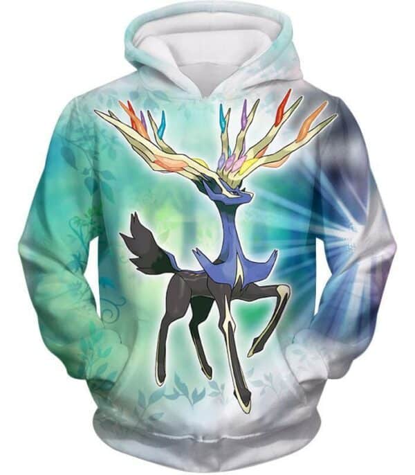 Pokemon Hoodie - Pokemon Beautiful Fairy Pokemon Species Xerneas Hoodie - Hoodie