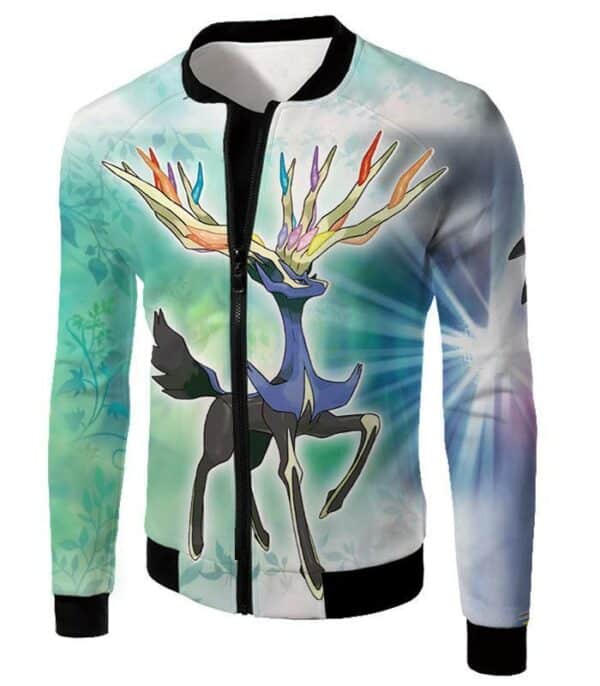 Pokemon Hoodie - Pokemon Beautiful Fairy Pokemon Species Xerneas Hoodie - Jacket