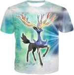 Pokemon Hoodie - Pokemon Beautiful Fairy Pokemon Species Xerneas Hoodie - T-Shirt