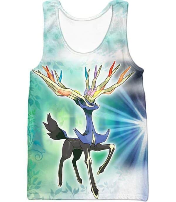 Pokemon Hoodie - Pokemon Beautiful Fairy Pokemon Species Xerneas Hoodie - Tank Top