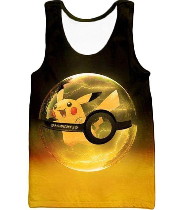 Pokemon Hoodie - Pokemon Best Pokemon Pikachu Pokeball Cool Black Yellow Hoodie - Tank Top