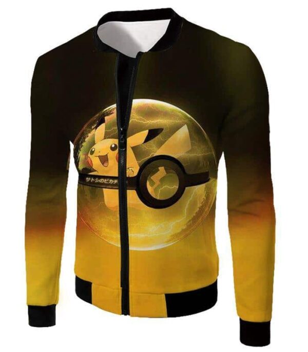 Pokemon Hoodie - Pokemon Best Pokemon Pikachu Pokeball Cool Black Yellow Hoodie - Jacket