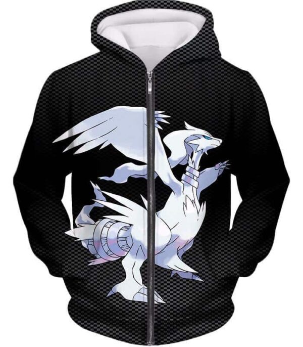 Pokemon Hoodie - Pokemon Black And White Legendary Pokemon Reshiram Cool Black Hoodie - Zip Up Hoodie