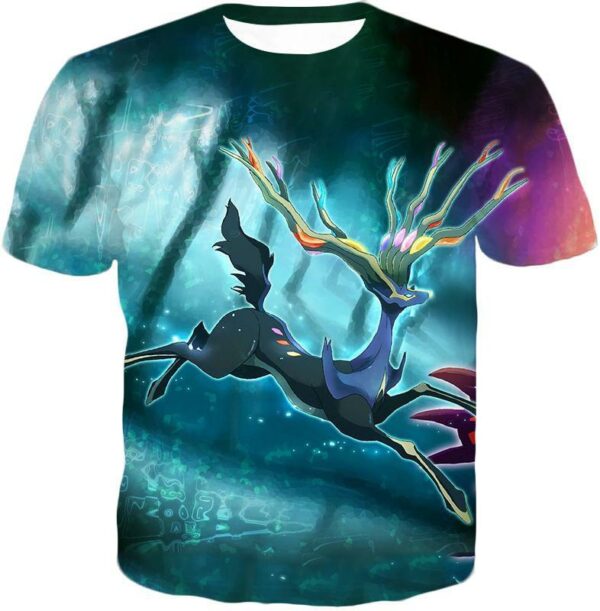 Pokemon Hoodie - Pokemon Cool Fairy Rock Pokemon Xerneas Graphic Hoodie - T-Shirt