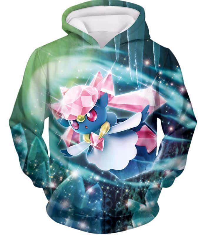 Pokemon Hoodie - Pokemon Cool Fairy Rock Type Pokemon Diancie Hoodie