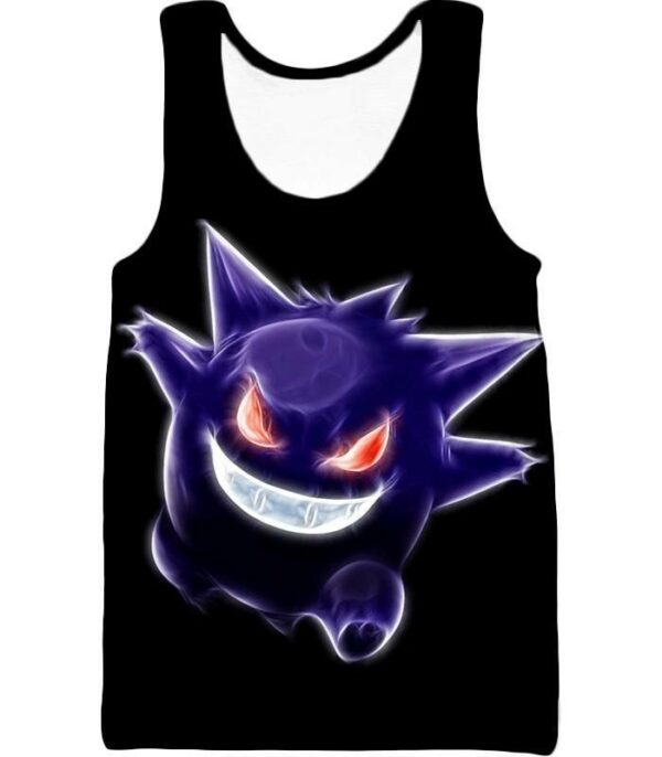 Pokemon Hoodie - Pokemon Cool Ghost Type Pokemon Gengar Black Hoodie - Tank Top