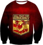 Pokemon Hoodie - Pokemon Cool Pokemon Flareon Promo Quote I Will Fight For Democracy Hoodie - Sweatshirt