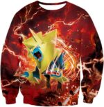 Pokemon Hoodie - Pokemon Electric Type Pokemon Mega Manectric HD Graphic Red Hoodie - Sweatshirt