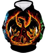 Pokemon Hoodie - Pokemon Fire Type Charmander Evolution Tree Hoodie