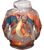 Pokemon Hoodie - Pokemon Fire Type Pokemon Charizard Action Hoodie - Hoodie