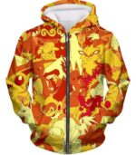 Pokemon Hoodie - Pokemon Fire Type Pokemons Hoodie - Zip Up Hoodie