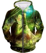 Pokemon Hoodie - Pokemon Grass Type Treecko And Chikorita Cool Hoodie - Zip Up Hoodie