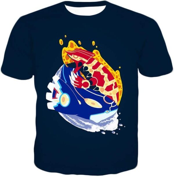 Pokemon Hoodie - Pokemon Groudon And Kyogre Cool Black Hoodie - T-Shirt