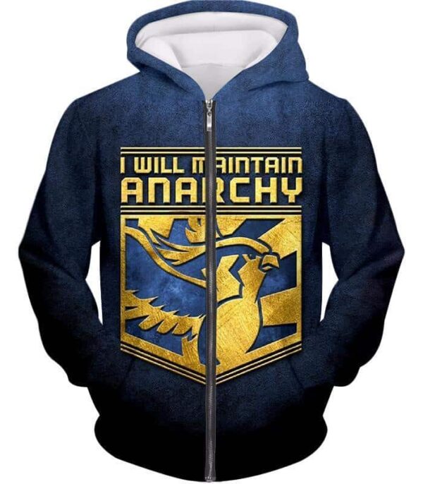 Pokemon Hoodie - Pokemon I Will Maintain Anarchy Pokemon Promo Quote Cool Hoodie - Zip Up Hoodie